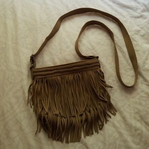 American Eagle Boho Suede Fringe Purse